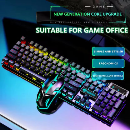 Practical Computer Mouse USB Mechanical Gaming Keyboard Mouse Anti-slip Matte Computer Keyboard For Suitable For PC And Tablets