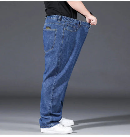 10XL Oversize Jeans Men Spring Fashion Streetwear Plus Size Cargo Jeans Soft Cotton Loose Baggy Casual Jeans For Dad Husband