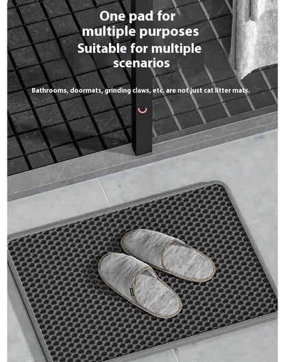 Large Waterproof Double Layer Cat Litter Mat Non-Slip Washable Pet Litter Box Mat Durable Sand Trapper Easy Clean Cat Toilet Mat