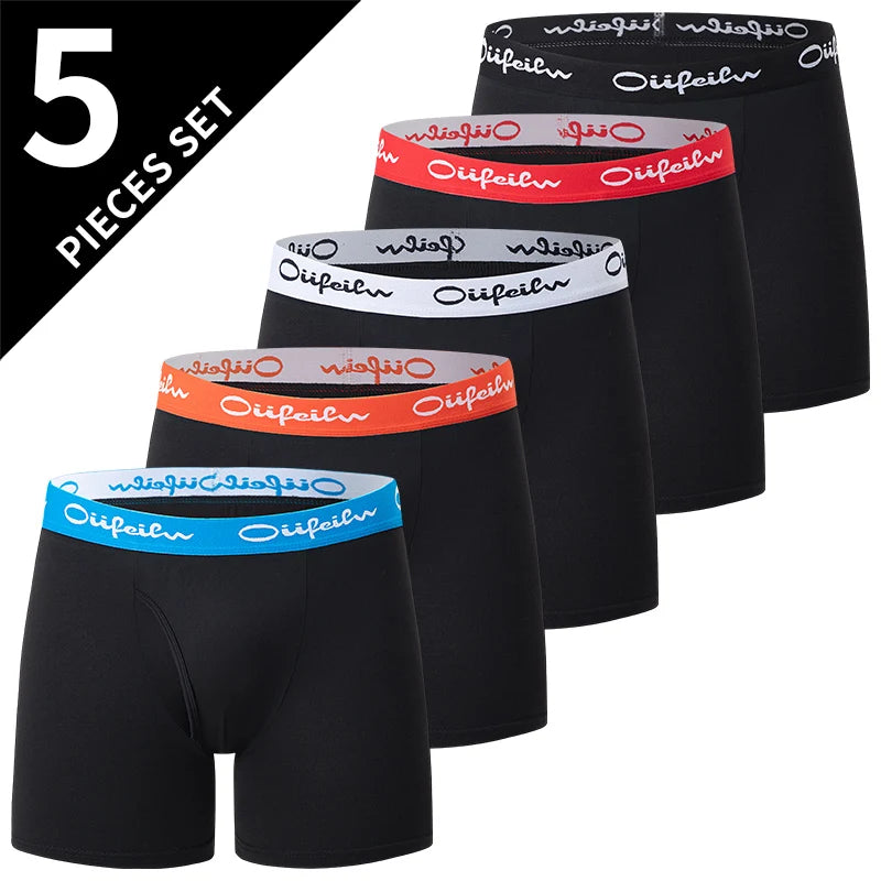 4/5 /10 Pcs Fashionable Men's Long Underwear Casual Boyshort Youth Sports Shorts Comfortable Breathable Stretch Shorts Underwear