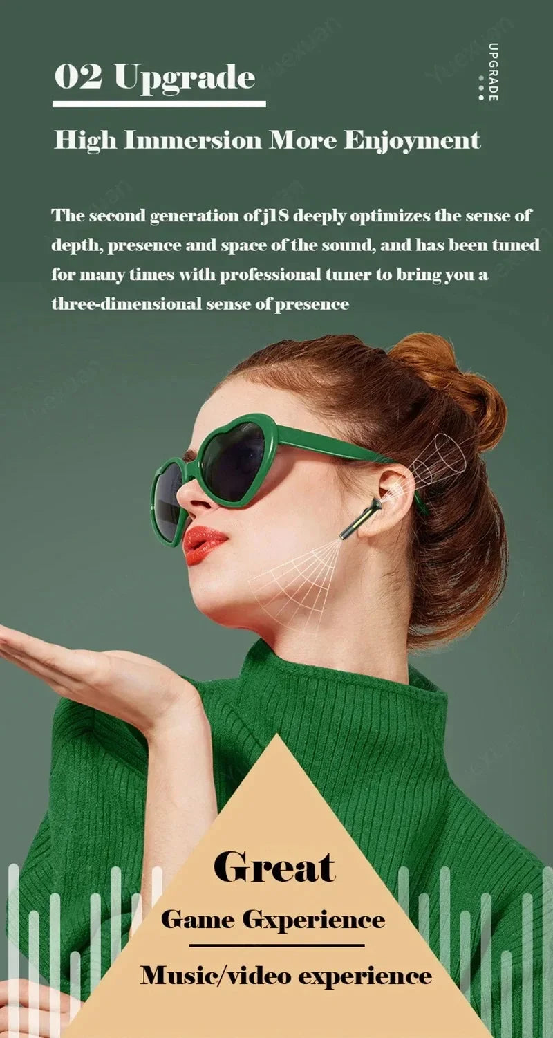 Wireless Earphones J18 In Ear TWS Bluetooth Ture Sport Headphones HiFI Stereo Game Waterproof Headset With Microphone