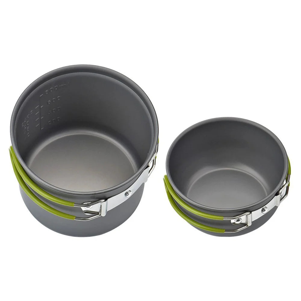 Camping Pots Cookware Set Portable Outdoor Cooking  Tableware for Hiking Trekking Picnic Fishing Mountaineering