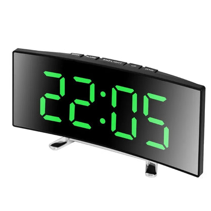 LED Curved Screen Luminous Electronic Clock Mirror Clock Living Room Large Screen Alarm Clock Home Decoration