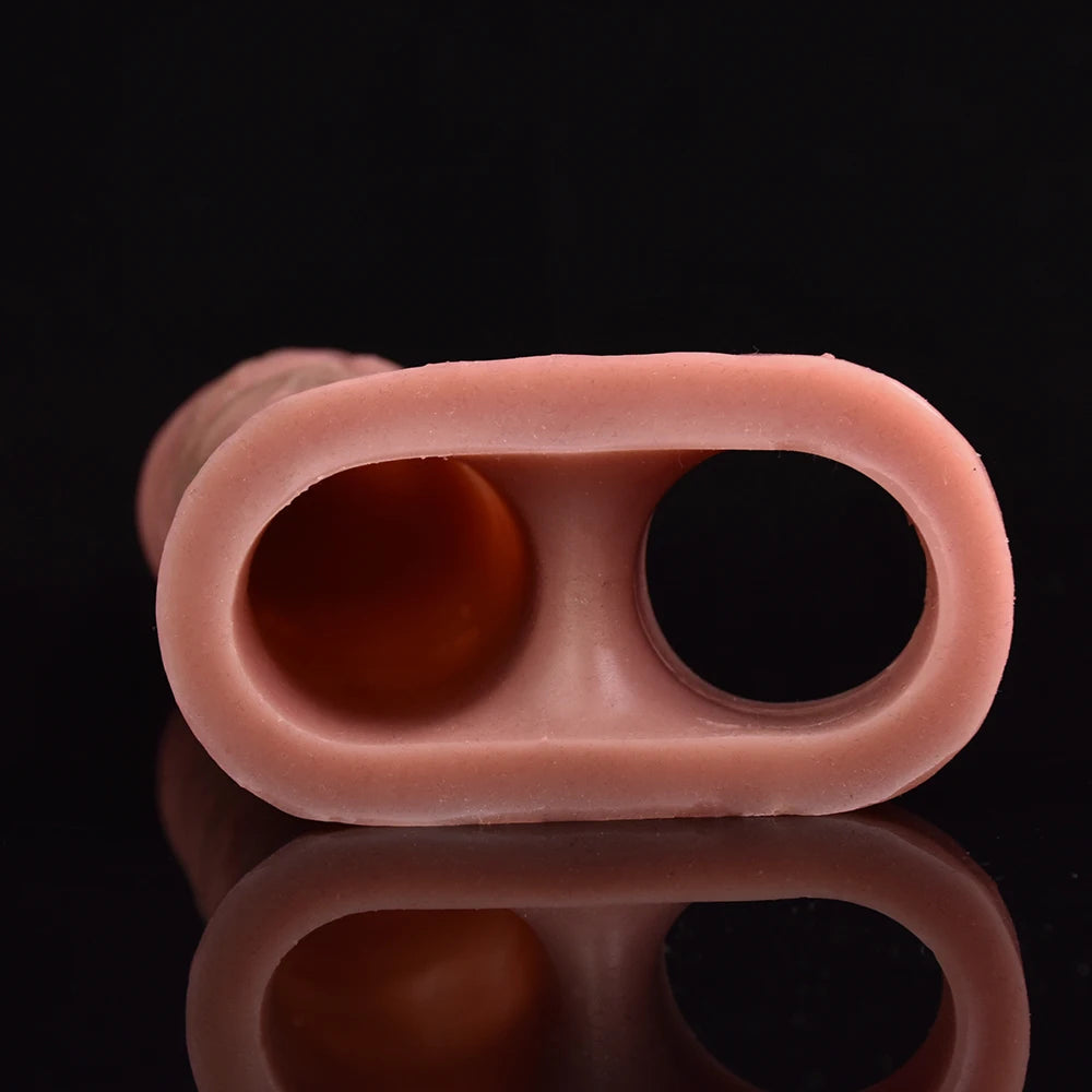 SXXY Silicone Penis Sleeve For Cock Enlargement Lengthen Men Reusable Condom Penis Ring Delayed Ejaculation