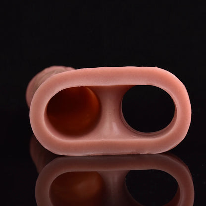 SXXY Silicone Penis Sleeve For Cock Enlargement Lengthen Men Reusable Condom Penis Ring Delayed Ejaculation