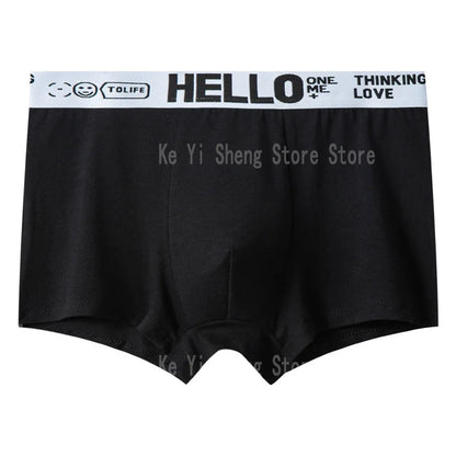 5-piece men's underwear, briefs, letters, breathable and comfortable set, multiple colors, L-4XL