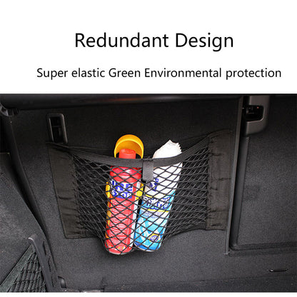 Car Rear Seat Storage Organizer Mesh Adjustable Elastic Straps Anti-Slip Net for SUV Sedan Vehicle Interior Organization Tools