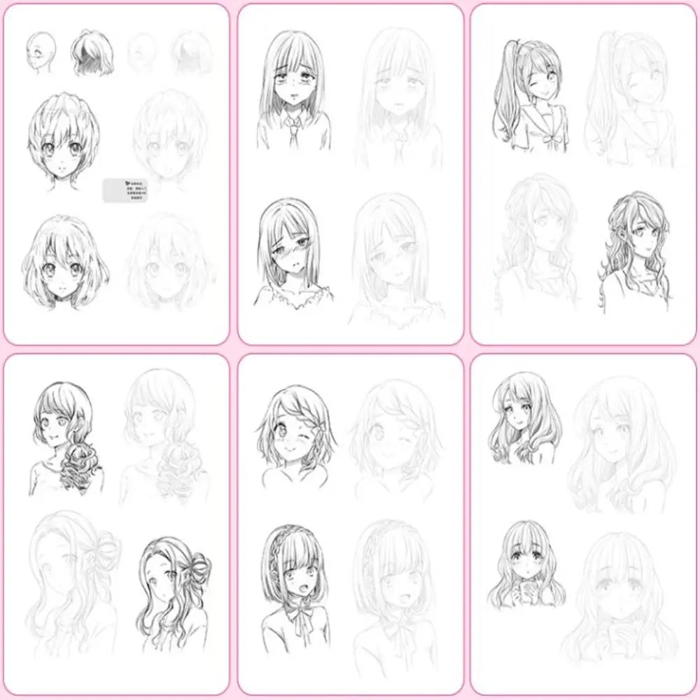 Comics Anime Sketch Tutorial Book Girl Boy Zero Basic Line Draft Tracing Book Novice Hand Drawing Comics Hand Drawn Book
