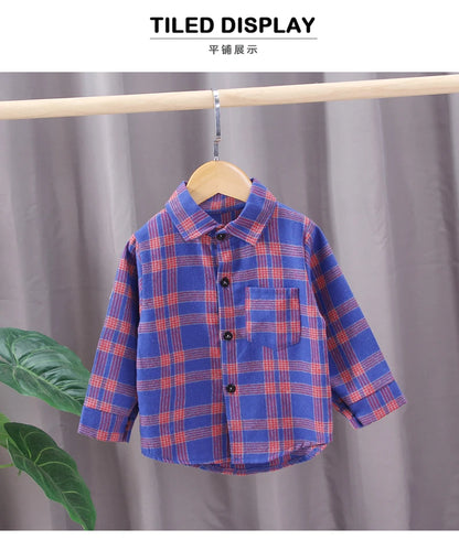 Kids Shirt Clothes Spring Thin Blouses Clothing Infant Boy Striped Cotton Tops 1 2 3 4 Years Kids Long Sleeves Shirt