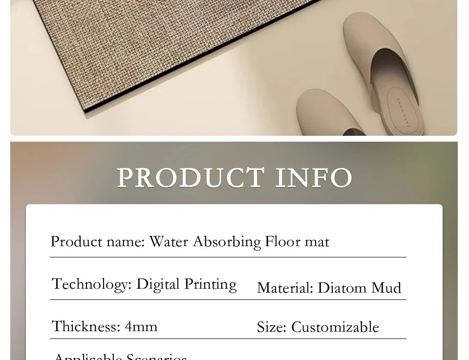 Bathroom Mat Absorbent Floor Mats Bath Carpet Soft Diatom Mud Non-slip Rug Toilet Doormat Entrance Door Коврик для ванной 욕실 매트