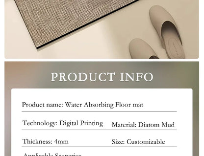 Bathroom Mat Absorbent Floor Mats Bath Carpet Soft Diatom Mud Non-slip Rug Toilet Doormat Entrance Door Коврик для ванной 욕실 매트