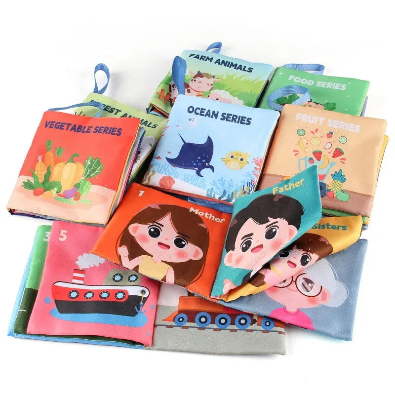 Cloth Book for Early Education Toys 4-page 8-sided English Palm Book Books for Kids Manga Book English for Child Kids