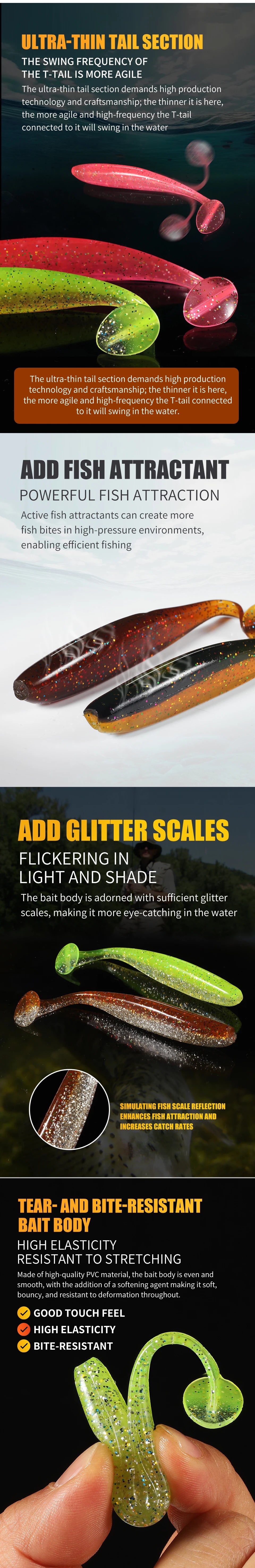 2021 Supercontinent shiner 50mm 75mm 100mm Fishing Lures soft Artificial Bait easy for hooking up big pike