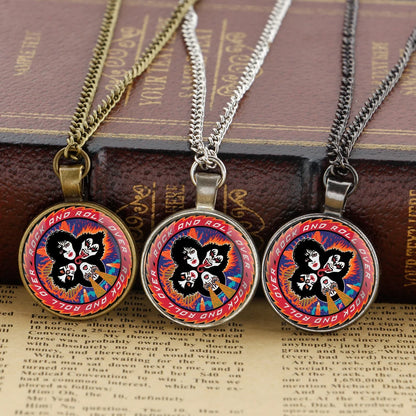 Creative Handmade Clothing Accessories Band Design Glass Dome Pendant Necklace for Men And Women Unique Jewelry Gift