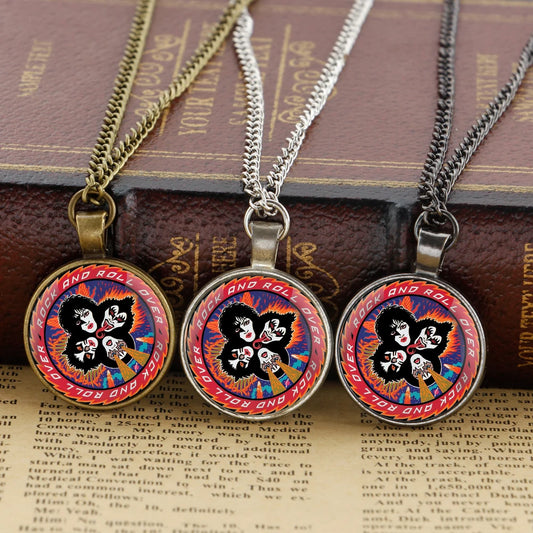 Creative Handmade Clothing Accessories Band Design Glass Dome Pendant Necklace for Men And Women Unique Jewelry Gift