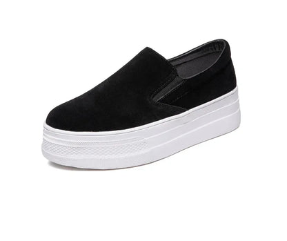 Shoes for Women Spring Leisure Sneakers New Womens Lazy Footwear Lightweight Thick Sole Genuine Leather Board Shoes Platform