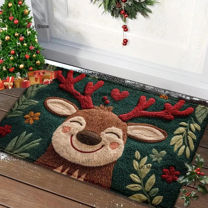 Christmas Door Mat Red Santa Claus Outdoor and indoor Gingerbread Man Carpet  New Year 2026 Merry Christmas Home Decor Foot Mat