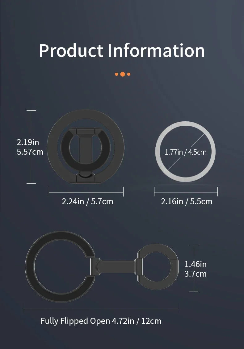 For MagSafe Double Sided Magnetic Phone Ring Holder Portable Folding Cellphones Stand Phone Accessories Support Bracket Grip