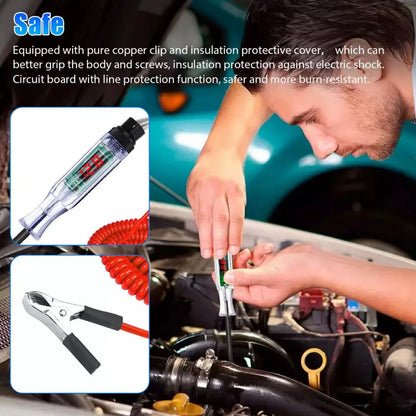 6/12/24v48v Dc Digital Display Extended Spring Cable Automotive Digital Voltage Circuit Tester Truck Automotive Light Test Pen