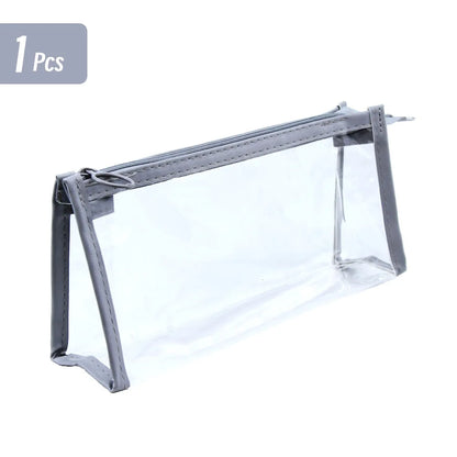 Transparent Triangular Pencil Case Large Capacity Simple Pen Bag Kawaii Cosmetic Bag School Study Stationery Office Supplies