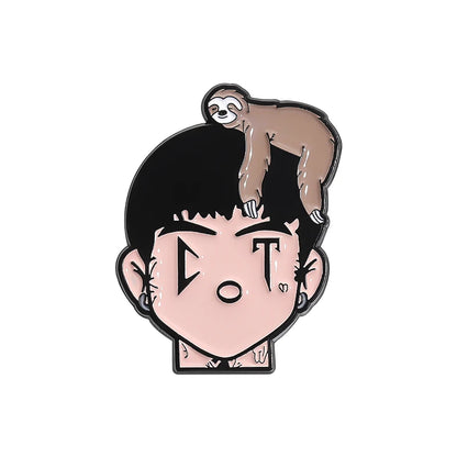 Retro Mexican Metal Hat Clip Pins Enamel Pins Cartoon Sloth Boy Baseball Cap Golf Cap Hat Badge Accessories Fashion Jewelry Gift