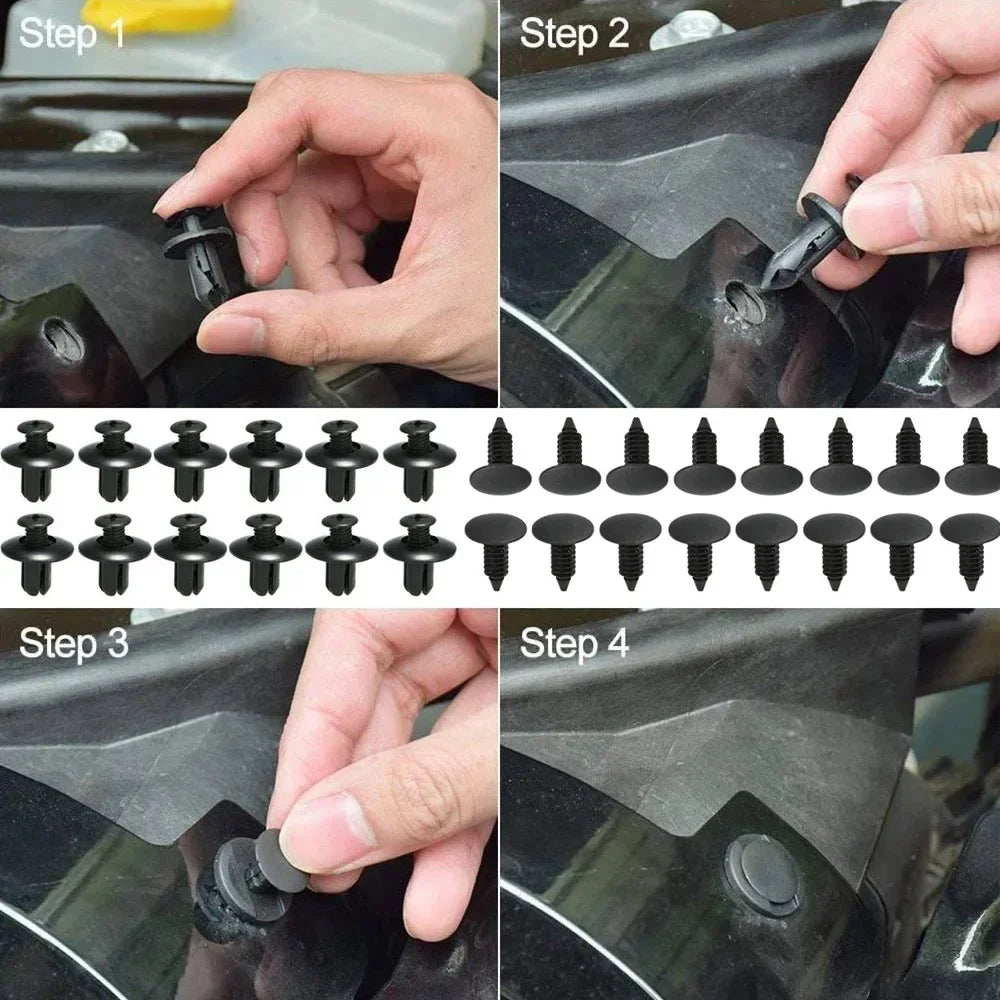 190 Pcs Car Retainer Clips 6 Sizes Auto Push Pin Rivets Clip Fasteners Push Retainer Set Car Interior Bumper Clips