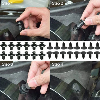190 Pcs Car Retainer Clips 6 Sizes Auto Push Pin Rivets Clip Fasteners Push Retainer Set Car Interior Bumper Clips