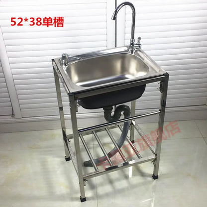 The kitchen is thick and simple, stainless steel sink, single sink, double sink, large single sink with bracket, water basin, ve