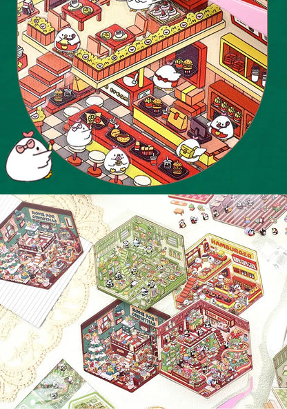 Christmas Theme DIY 3D Sticker Cartoon Pocket Cabin Scene Stacking and Pasting Festival Birthday Gift for Kid Child Student