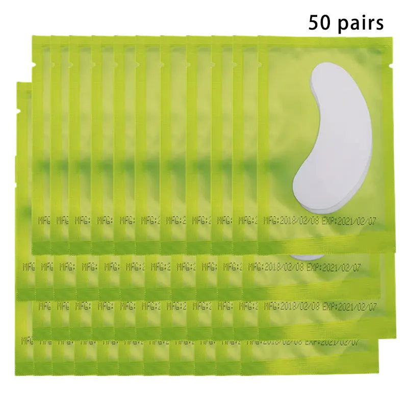 50Pairs Eyelash Pad Gel Patch Grafting Eyelashes Under Eye Patches For Eyelash Extension Paper Sticker Application Make Up Tools