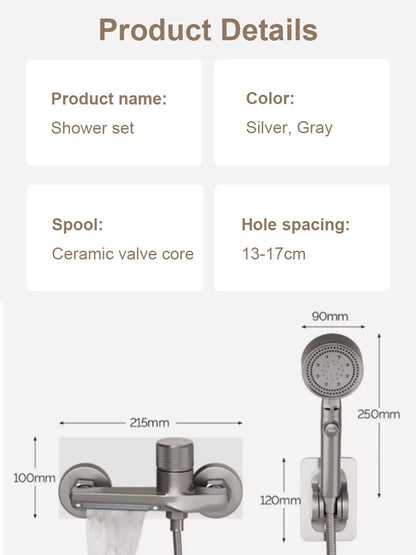 Bathroom Brass Basin Faucets Shower Faucet Wall Mounted Hot Cold Water Dual Spout Mixer Tap For Bathroom