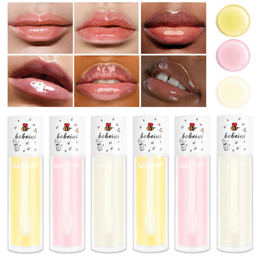 Water-gloss lip oil, honey-colored lip oil, moisturizing and hydrating lip gloss, reducing lip lines, water-gloss lip makeup
