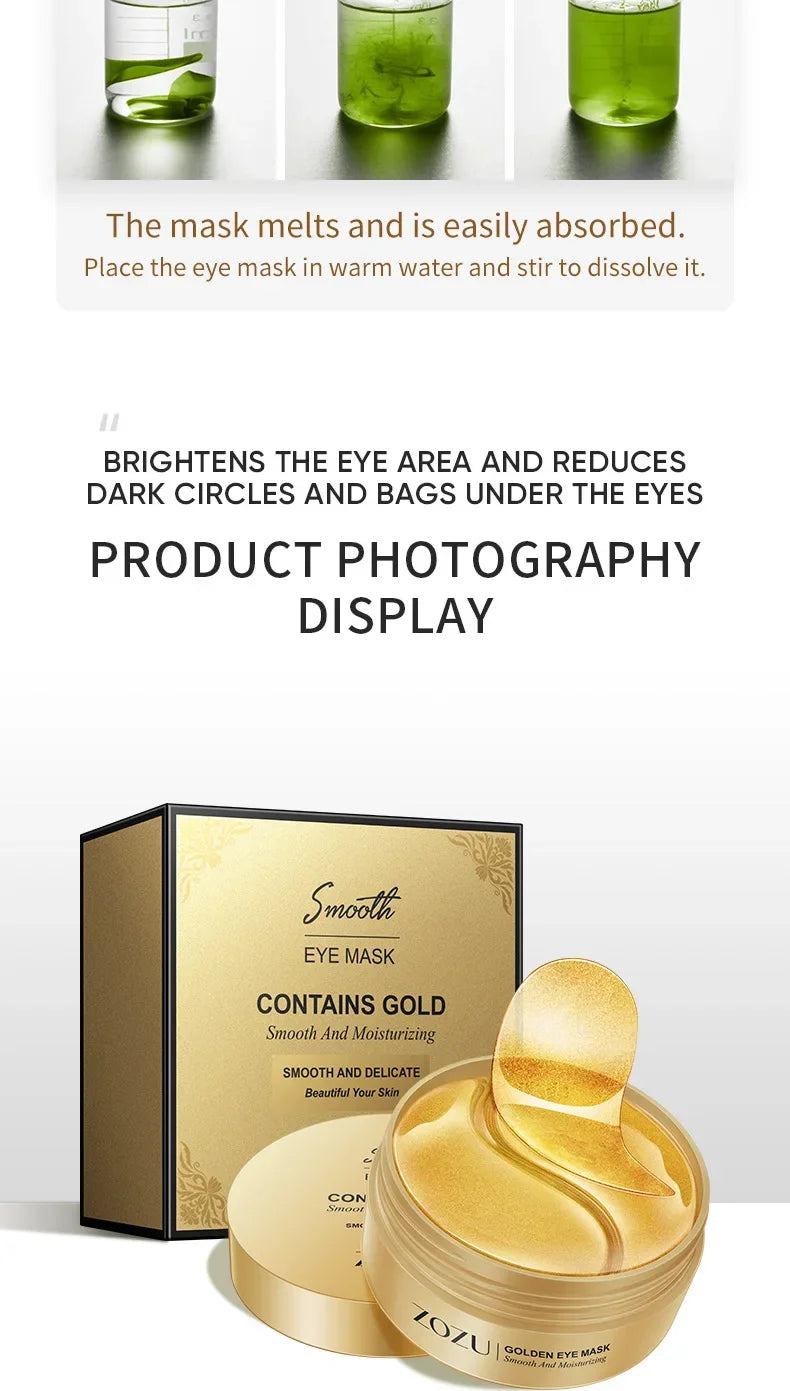 120pcs Avocado Golden Collagen Eye Mask Anti Dark Circles Eye Bags Moisturizing Anti Wrinkle Eye Patches Skin Care Products