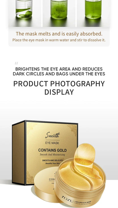 120pcs Avocado Golden Collagen Eye Mask Anti Dark Circles Eye Bags Moisturizing Anti Wrinkle Eye Patches Skin Care Products