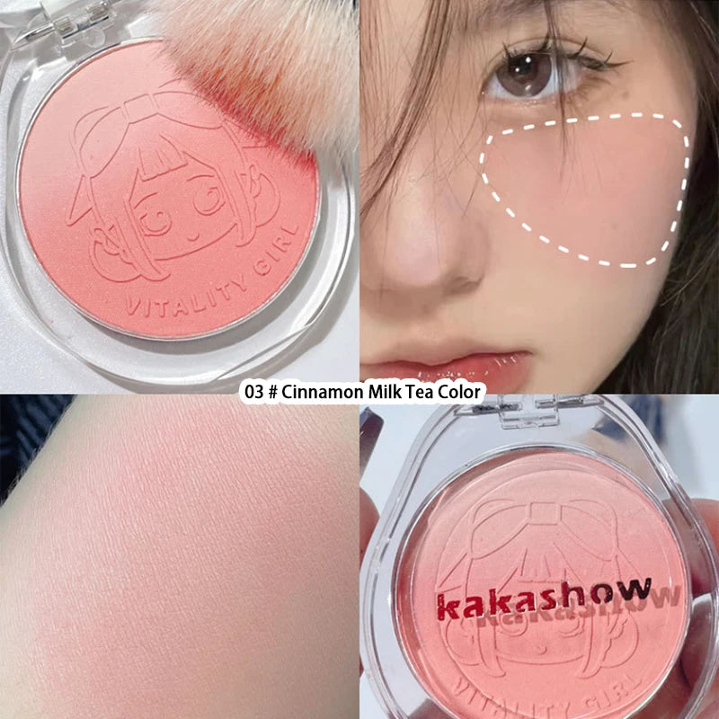 Kakashow Youthful Gradient Blush - Natural Nude Shade,  Easy-to-Blend Formula with Long-lasting Matte Finish,