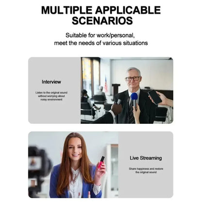 VIKEFON Microphone Wireless Lavalier for Live Streaming/YouTube/TikTok/Facebook Live Noise Reduction Mic For iPhone/Android