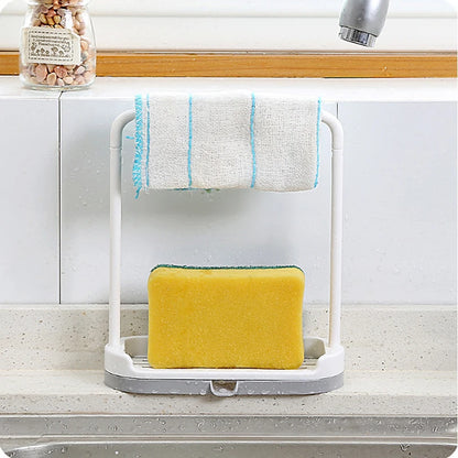 Kitchen Storage Rack, Dishcloth Towel Sponge Organizer Shelf, Over Sink Organizer Rack
