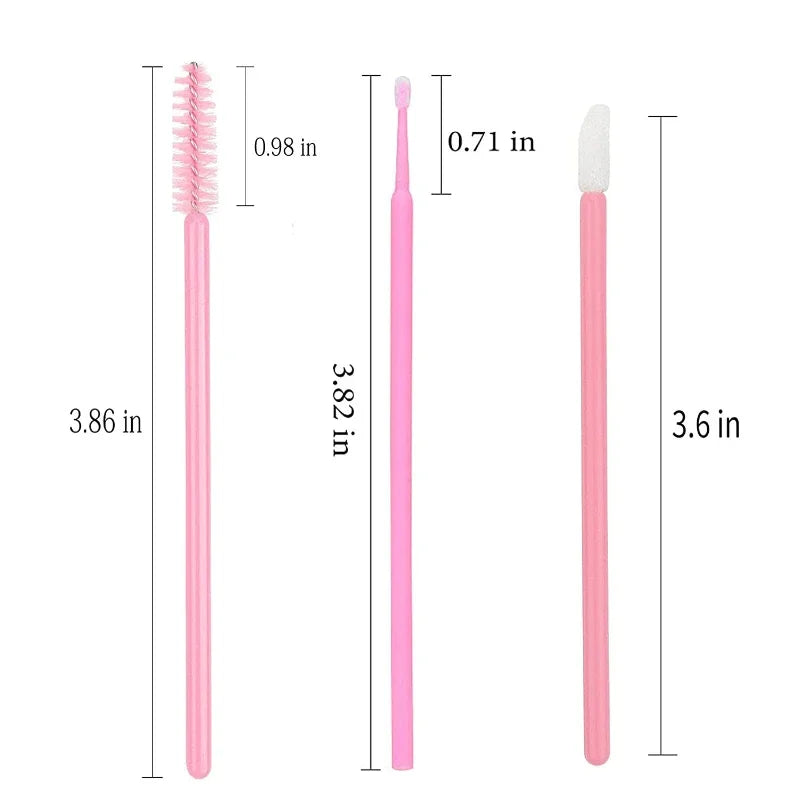200pcs Disposable Brushes Set Mascara Wands Lip Brushes Microbrush Applicator Swab for Eyelash Extension Eyebrow Makeup Tools