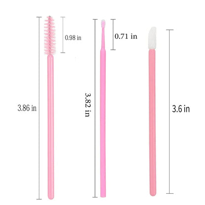 200pcs Disposable Brushes Set Mascara Wands Lip Brushes Microbrush Applicator Swab for Eyelash Extension Eyebrow Makeup Tools