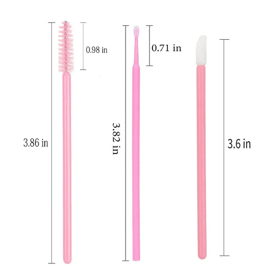 200pcs Disposable Brushes Set Mascara Wands Lip Brushes Microbrush Applicator Swab for Eyelash Extension Eyebrow Makeup Tools