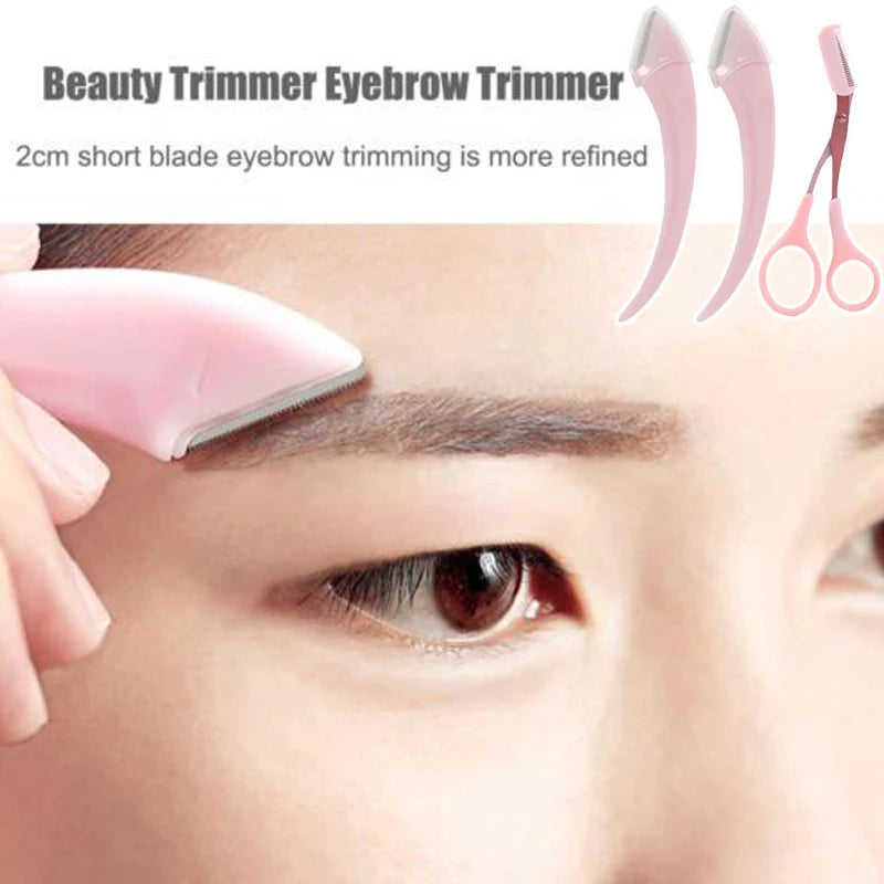 Eyebrow Trimming Knife Eyebrow Face Razor For Women Professional Eyebrow Scissors With Comb Brow Trimmer Scraper Accesso