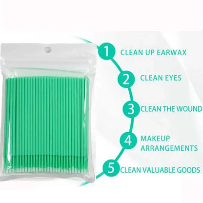 Crystal Disposable Eyelash Brushes Swab Microbrushes Eyelash Extension Tools Individual Eyelashes Removing Tools Applicators