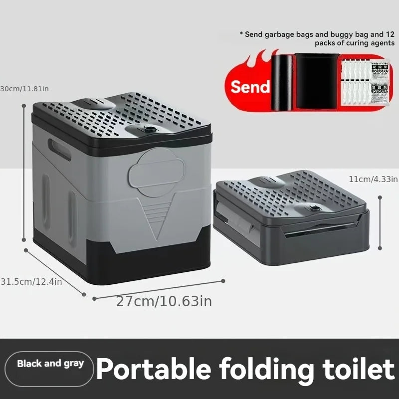 1 Portable Outdoor Toilet, Car Toilet, Foldable and Mobile Toilet, Suitable for Outdoor Camping, Hiking, Hiking, Tourism