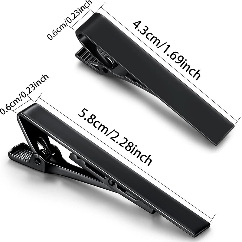 2 Pcs/set Metal Tie Clip Necktie Accessories Fashion Style for Men Daily Business Wedding Practical Clasp Tie Pin Collar Clip