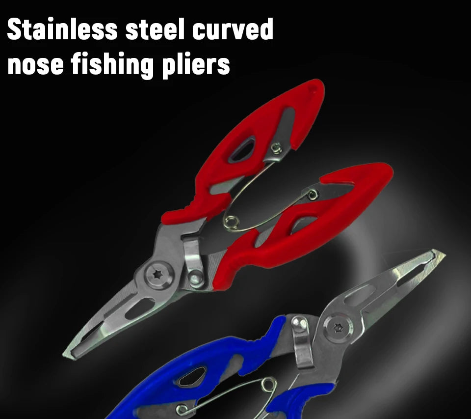 Fishing Lure Plier Scissors Return Spring Latch Bend Design Comfortable Handle Needle Nose Pliers Eagle Nose Pliers Orange