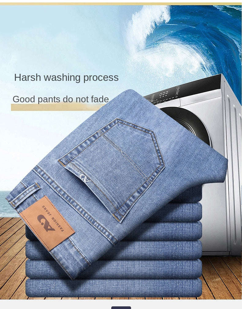 2024 Thin or Thick Material Slim Fit Men's Luxury Classic Style Men Jeans Business Stretch Denim Male Trousers Clothing