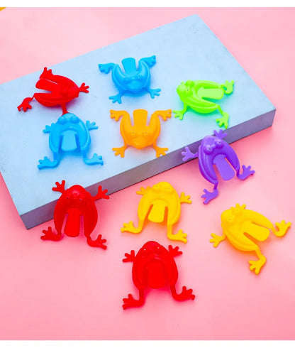 20/50pcs Solid Color Jumping Frog Plastic Bouncing Frog Jumping Frog Children Educational Toy,Gift for Kids Party Favors