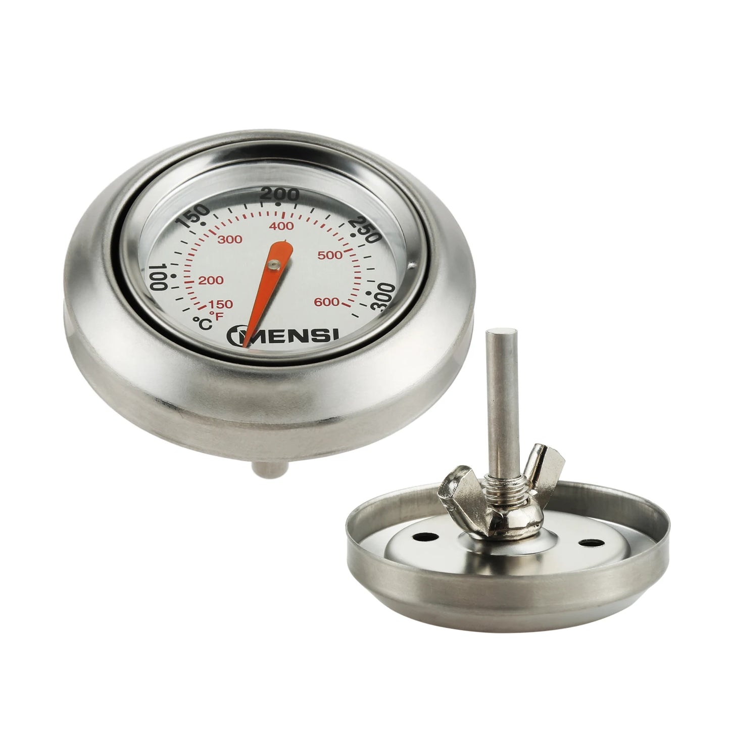 BBQ Gauge Built-in Lid Thermometer Replace for Weber Traveller Grills Charcoal Pit Wood Smoker Oven 150-600°F Barbecue Camping