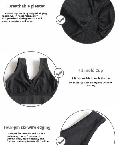 Women's Seamless Bra, Suspender, Tank Short Top, Solid Color, Sports Gym, Running, Fitness, Yoga