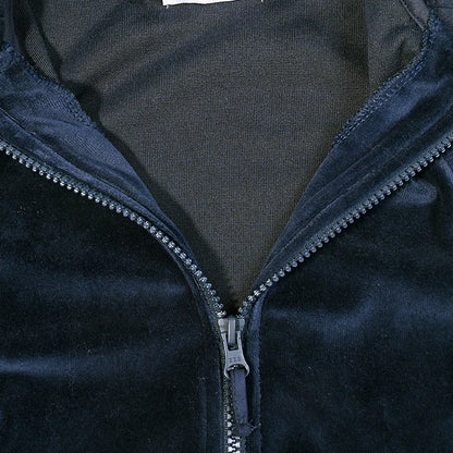 Kids school clothes boy/girl school vest navy velour lining hooded outside jacket front zippers and embroided heart kids tops